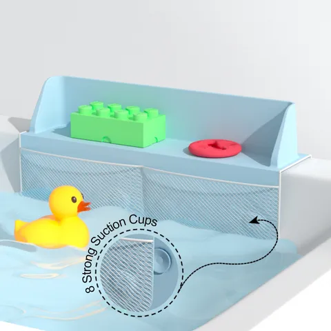 Silikon Badewanne Spielzeug Aufbewahrungs-Organizer Atmungsaktive Netztasche Mit Starken Saugnäpfen Badezimmer Bad Spielzeug Lagerregal