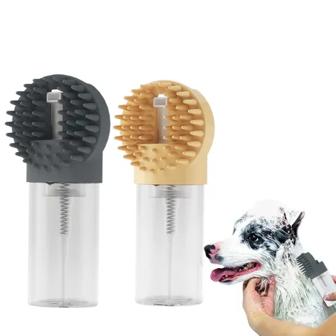 Silikon Haustier Badebürste Hundepflege Bürste Multifunktionale Schaum Bad Massagebürste Mit Flüssigkeitsspender Für Katzen Hunde