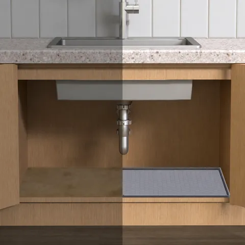 Silikon Spülenmatte Wasserdichte Unterspülenmatte Wabenmuster Rutschfeste Küchenschrank Matte Hitzebeständige Schutzmatte Grau