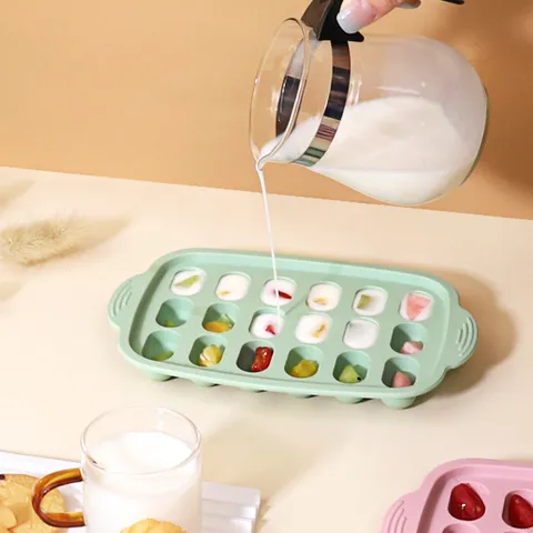 Silikon Eiswürfelbereiter Mit Deckel Baby Babynahrung Aufbewahrung Form Hitzebeständig Mehrfach Gitter Eisbereiter Haushalt Küche Werkzeug