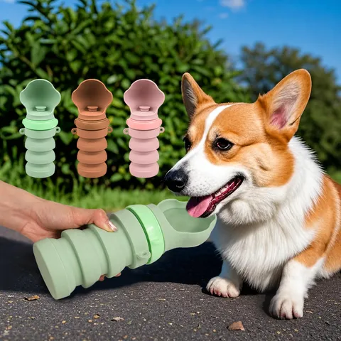 Tragbare Faltbare Haustier Wasserflasche Silikon Hunde Reise Wasserspender Outdoor Trinkbecher Für Haustiere