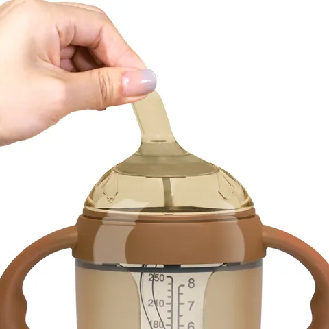 Neugeborene Silikon Babyflasche Anti-Sturz Brustsimulation Standard Mund Säugling Fütterungsflasche Mit Bärenkappe