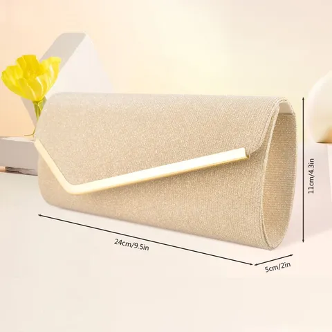 Femme Paillette Sac de Soirée Chaîne Métal Pochette Enveloppe Mariage Fête Sac Bandoulière