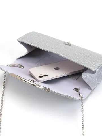 Sac Pochette de Soirée pour Femmes Paillettes Brillantes Sac à Main Plissé Élégant Chaîne Métallique Sac Bandoulière pour Fête de Mariage