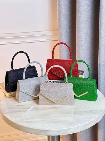 Sac Clutch de Soirée à Paillettes Brillantes pour Femmes Élégant Sac à Main de Fête de Mariage Avec Chaîne en Métal