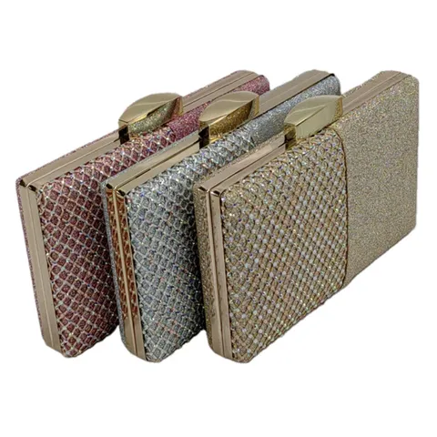 Sac Pochette Strass Femme Sac de Soirée Paillettes Brillantes Avec Chaîne Métal Et Fermeture Pour Fête Banquet Mariage