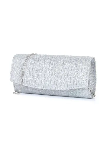 Sac de Soirée Plissé Rayé Scintillant pour Femmes Pochette de Mode Sac Bandoulière Élégant Sac à Main de Fête