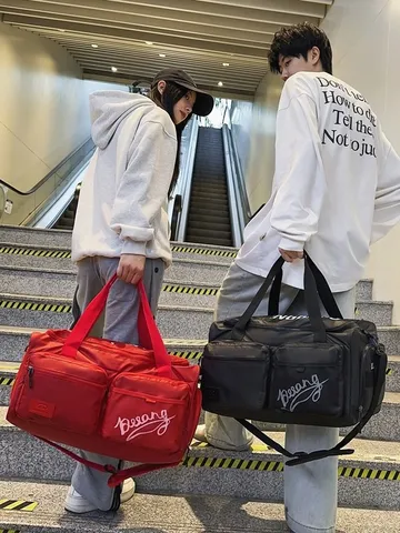 Reisetasche Mit Großem Fassungsvermögen Mit Schuhfach Trocken-Nass-Trennung Beschichtete Film-Reisetasche Für Fitness Sport Gym Reisetasche Unisex-Taschen