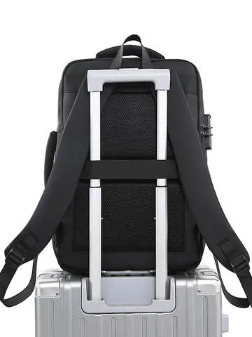 Zaino da Lavoro da Uomo in Tessuto Oxford Grande Capacità Borsa da Viaggio Antifurto Serratura a Combinazione Zaino per Laptop Borsa da Pendolare