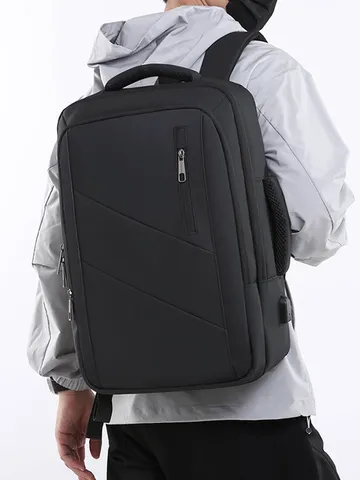 Zaino per Laptop da Lavoro per Uomo in Tessuto Oxford Grande Capacità Borsa da Viaggio con Porta USB e Lucchetto con Password