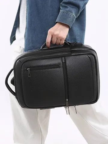 Zaino da Lavoro per Uomo in Pelle PU Casual Commuter Zaino porta PC con Porta USB e Lucchetto a Combinazione Antifurto