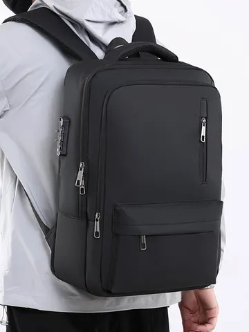 Uomini Affari Commute Antifurto Serratura con Password Zaino Porta USB Grande Capacità Impermeabile Laptop Scuola Viaggio Borsa