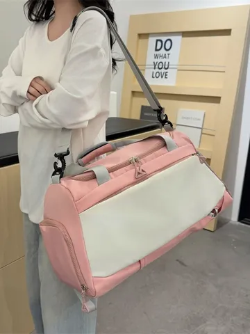 Grand Sac à Dos de Voyage en Tissu Oxford Imperméable Sac de Sport et de Fitness avec Compartiment à Chaussures Séparation Humide et Sec