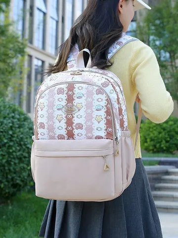 Juego de Mochila de Estilo Étnico de Tres Piezas Gran Capacidad Bolsa Escolar con Lonchera y Estuche para Estudiantes Mochila de Viaje Casual