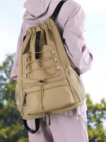 Unisex Imperméable Tissu Oxford Sport Sac à Dos Grande Capacité Casual Voyage Sac Fitness Tennis Sac Pour Hommes Et Femmes
