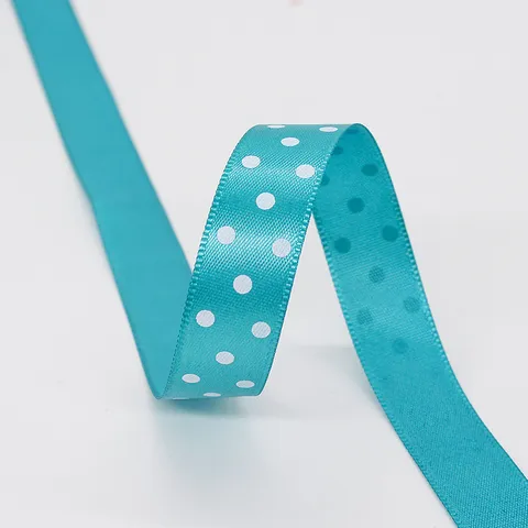 Polyester Polka Dot Ribbon Printed High Density Craft Ribbons For Gift Wrapping Floral Bouquet Bow Making DIY Wedding Party Decoration