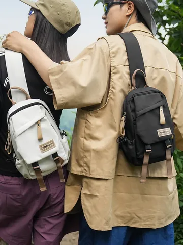 Große Kapazität Nylon Farbblock Sling Brusttasche Outdoor Lässig Umhängetasche Für Herren Damen Unisex Mehrere Taschen Rucksack