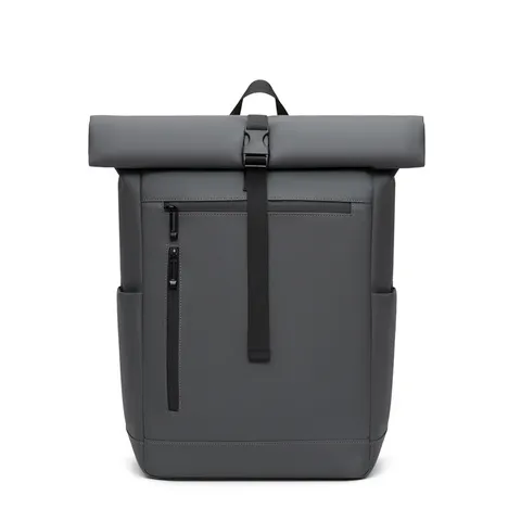 Large Capacity Roll Top Laptop Backpack Men Waterproof PU Leather Business Travel Casual Daypack Outdoor Commuter School Bag