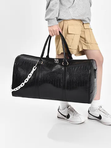 Krokodilmuster PU Leder Reisetasche Große Kapazität Wasserdichte Weekend Bag Für Fitness Geschäftsreise Unisex