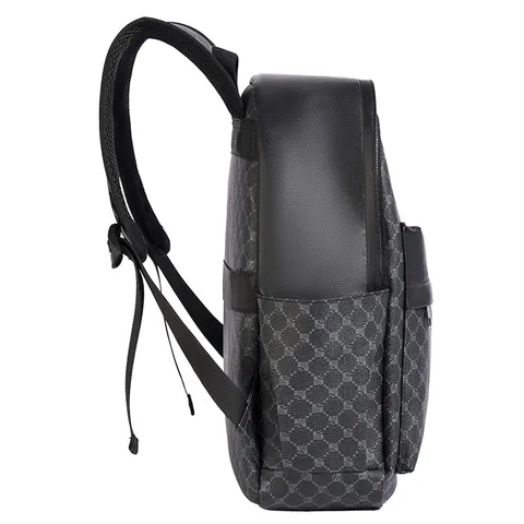 Mochila de PU a Cuadros para Hombre Bolso de Viaje Casual Urbano Bolso Escolar para Estudiantes Mochila para Portátil Impermeable Daypack Business