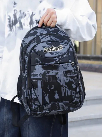 Large Capacity Camouflage Backpack Set Outdoor Travel Business Casual School Bag With Insulated Lunch Bag