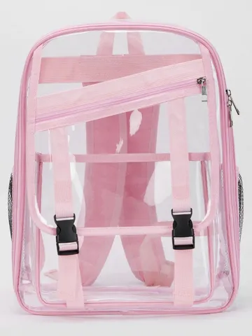Transparenter PVC-Rucksack Mit Großer Kapazität Für Damen Wasserdichte Stadionzugelassene Schultasche Mode Klare Buchtasche Für Reisen Sport