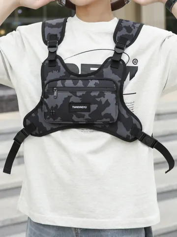 Tactisch Vest Borsttas Utility Functie Rig Mat Oxford Webbing Streetwear Crossbody Tas Hip Hop Tactische Rig Verstelbare Rugzak