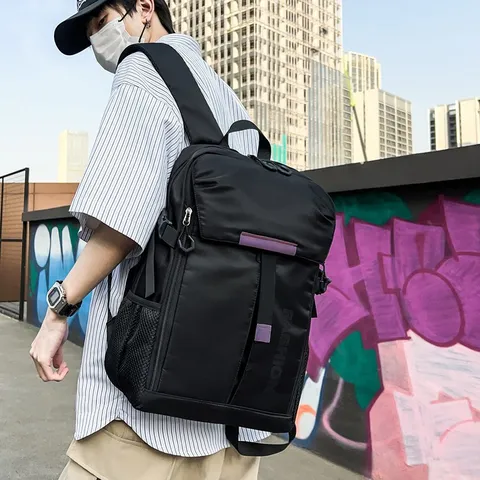 Große Kapazität Oxford Gewebe Urban Minimalistisch Rucksack Atmungsaktiv Einfarbig Laptop Tasche Für Sport Outdoor Lässig Unisex Reisepack