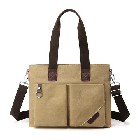 Große Kapazität Segeltuch Umhängetasche Unisex Minimalistisch Lässig Pendler Schultertasche Mehrere Taschen Handtasche Für Den Täglichen Gebrauch
