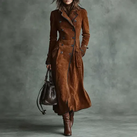 Women Retro Suede Artificial Lamb Wool Jacket Oversized Thick Warm Winter Coat Streetwear Solid Brown Button Outerwear