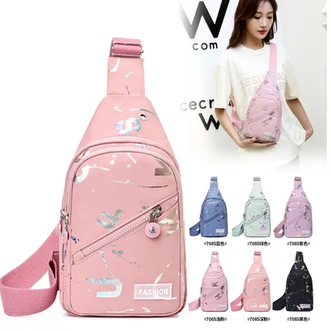 Bolso de Pecho Casual de Tela Oxford para Mujer Bolso Bandolera Estampado de Moda Gran Capacidad Bolso de Hombro Viaje