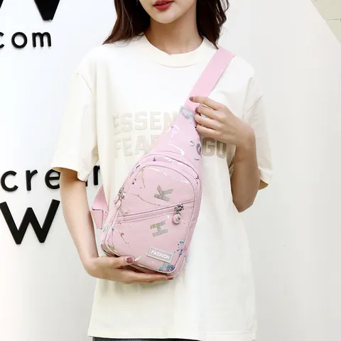 Bolso de Pecho Casual de Tela Oxford para Mujer Bolso Bandolera Estampado de Moda Gran Capacidad Bolso de Hombro Viaje