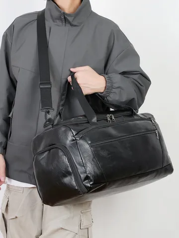 Heren Grote Capaciteit Reistas PU Leer Waterdicht Business Duffel Bag Weekender Bagageas Voor Reizen