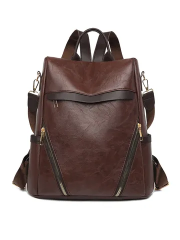 Γυναικείο Fashion PU Leather Casual Backpack Μεγάλης Χωρητικότητας Travel Daypack Πολυλειτουργικό Antitheft School Bookbag