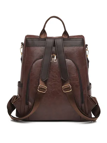Γυναικείο Fashion PU Leather Casual Backpack Μεγάλης Χωρητικότητας Travel Daypack Πολυλειτουργικό Antitheft School Bookbag