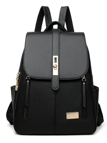 Damen Koreanischer Stil PU Leder Rucksack Große Kapazität Mode Pendler Schultasche Diebstahlschutz Straßen-Trend Vielseitige Umhängetasche