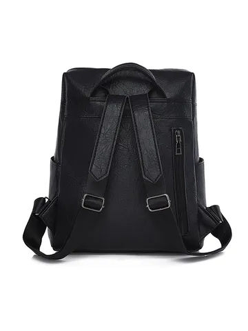 Retro PU Leder Rucksack Für Damen Mode Lässig Große Kapazität Multifunktionale Pendelreisetasche Mit Vordertasche