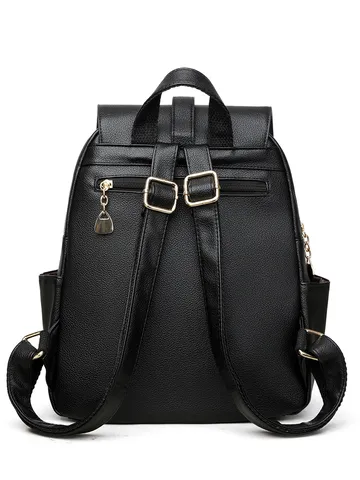 Damen Koreanischer Stil PU Leder Rucksack Große Kapazität Mode Pendler Schultasche Diebstahlschutz Straßen-Trend Vielseitige Umhängetasche