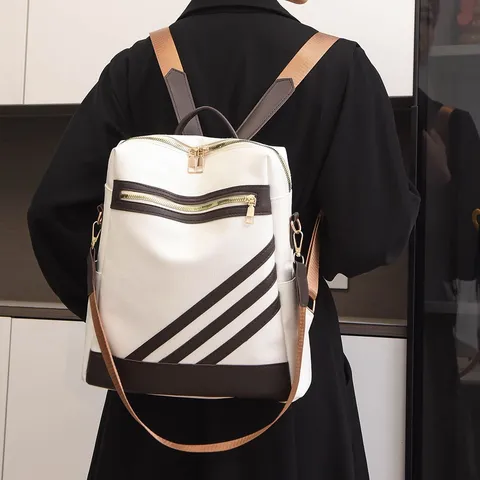 Damen PU Leder Mode Rucksack Große Kapazität Retro Diebstahlsicher Reisen Schule Schultertasche Casual Daypack Damen