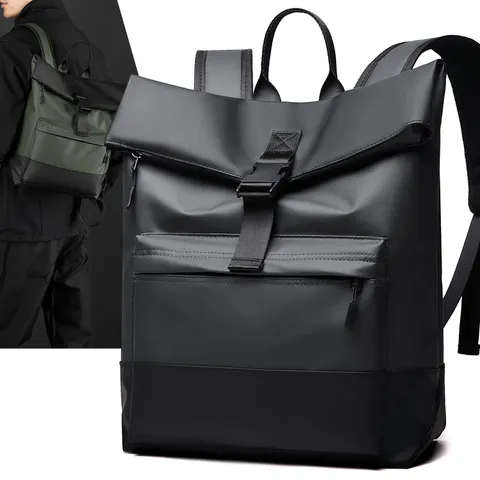 Waterproof Roll Top Backpack Large Capacity Travel School Bag For Men Women Laptop Compartment Business Commuter Daypack