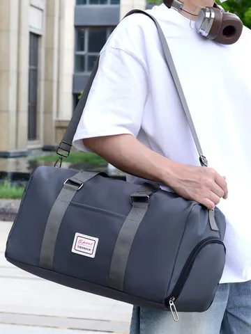 Große Kapazität Trocken Nass Trennung Reisetasche Unabhängiges Schuhfach Wasserabweisend Sport Fitnesstasche Unisex PU Leder