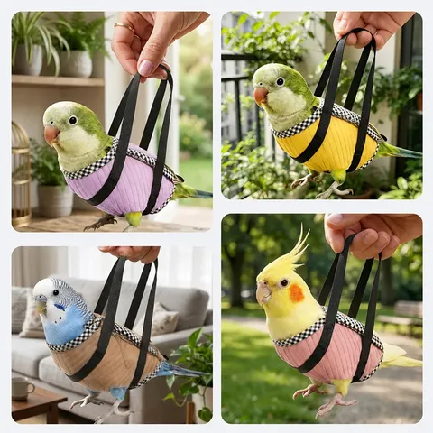 Pappagallo Tuta di Volo Vettore Uccello Uscita Imbracatura Maglia Traspirante Animale Domestico Viaggio Borsa Piccoli Animali