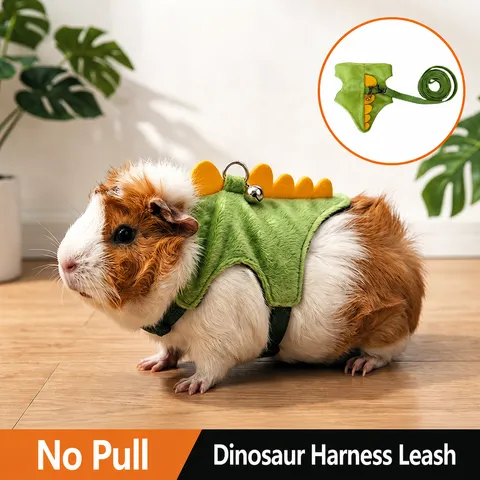 Piccolo Animale Dinosauro Imbracatura Guinzaglio Gilet Carino Morbido Peluche Guinzaglio da Passeggio per Porcellino d'India Furetto Scoiattolo