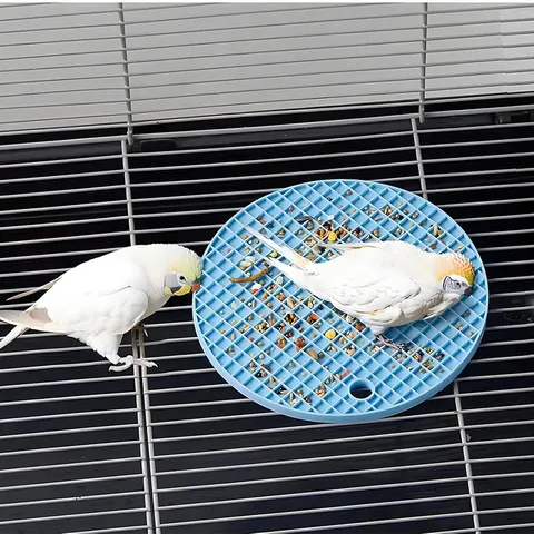 Tappetino per Foraggiamento per Uccelli Mangiatoia Lenta Giocattolo Interattivo per Pappagalli Tappetino in Silicone Prodotti per Animali Grigio e Blu