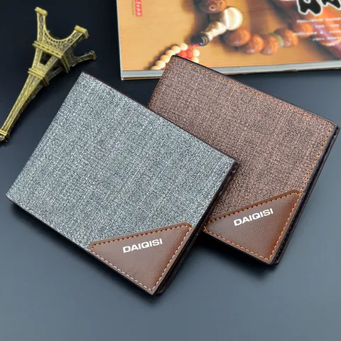 Men Business Commute PU Leather Short Wallet Stitching Fashion Contrast Color Bifold Wallet Multi Card Slots Large Capacity Cash Cardholder Wallet For Casual Daily Men Wallet
