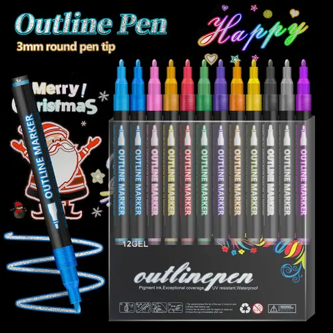 Stylos Perigrammatos Diplis Grammis Poikila Chromata Metallikoi Markers DIY Scrapbooking Kataskevi Karton Highlighters