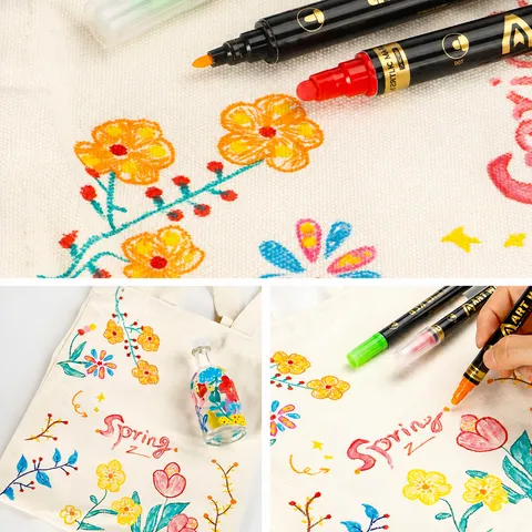 Set Markorrion Akrylikou Diplis Akris Polychromo DIY Graffiti Zographikis Eidh Technis Gia Scholeio Grafeio