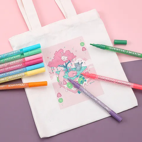 Juego de Marcadores de Pintura Acrílica Color Morandi Estudiante Tipo de Presión Bolígrafos de Graffiti a Base de Agua Kit de Suministros de Dibujo de Arte