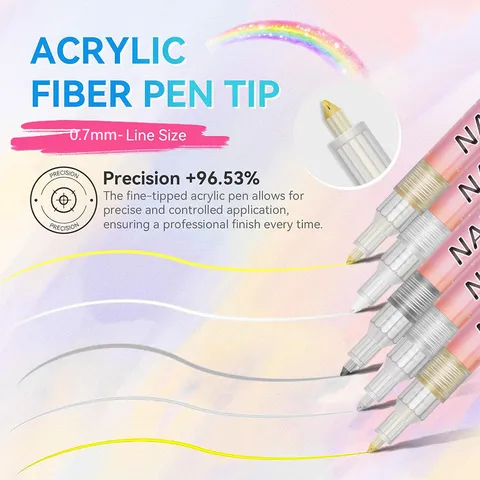 TikTok Hot Selling Nail Art Graffiti Pen Acrylic Painting Marker Set Fine Tip Waterproof DIY Nail Design Pens