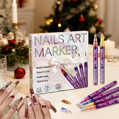 Nail Art Acryl Marker Pen Set Waterdicht Sneldrogend Fijne Punt DIY Tekening Nagel Lijn Schilderpen